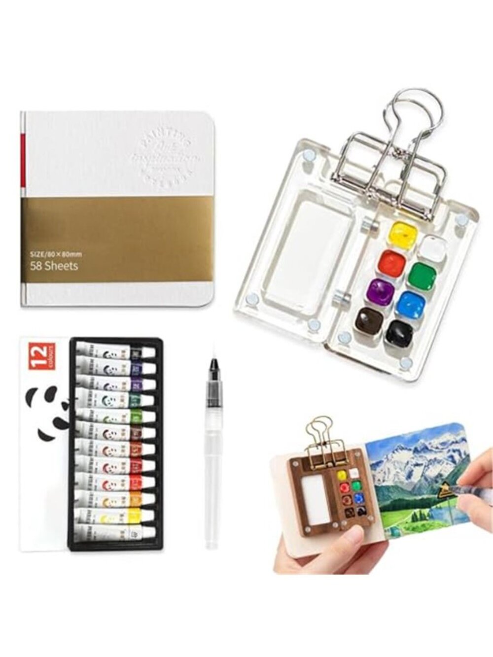 Mini Watercolor Paint Set Pocket Artist Watercolor Travel Set with Mini Paint